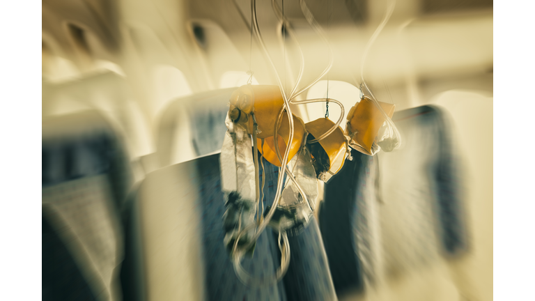 oxygen mask in airplane