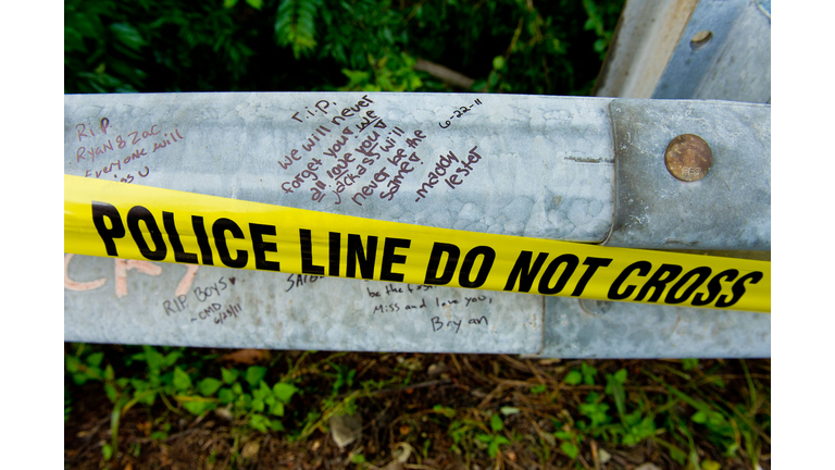 Mourners Visit The Scene Of Ryan Dunn's Fatal Accident