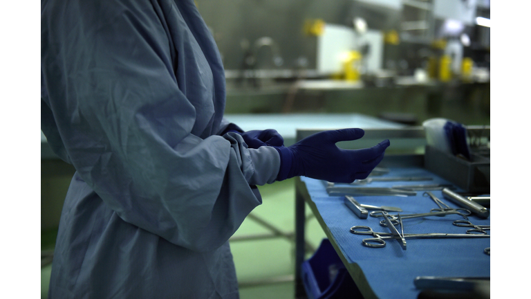 A Pathologist Prepares For An Autopsy