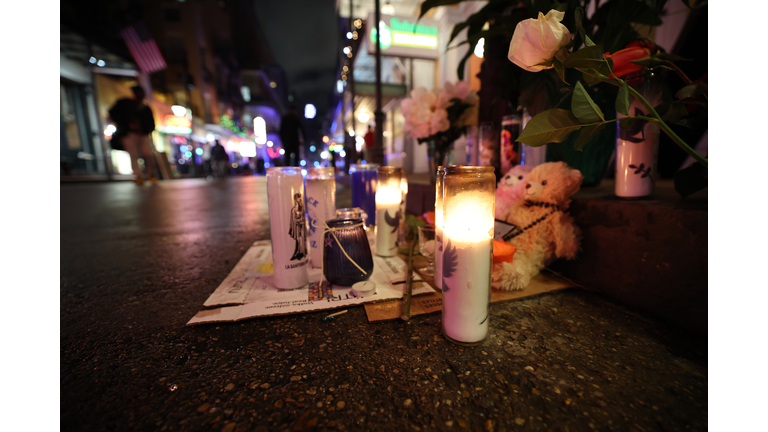 Vigil Held On Bourbon Street In New Orleans For Victims Of Terror Attack