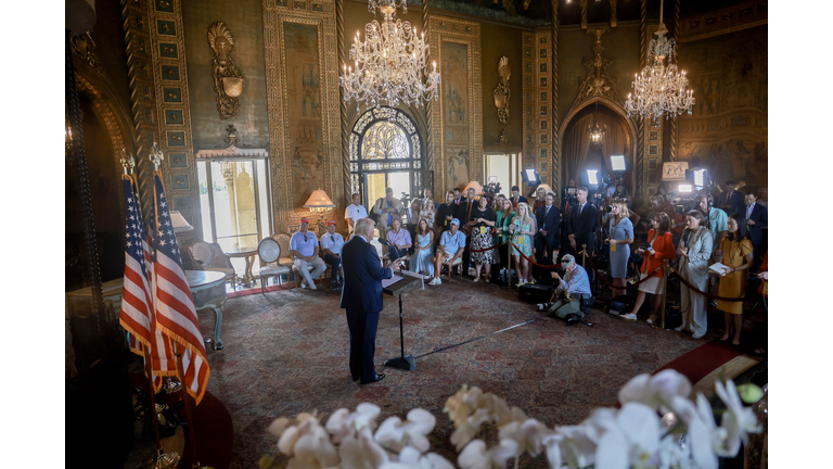 Republican Presidential Nominee Donald Trump Speaks To The Press In Palm Beach, Florida