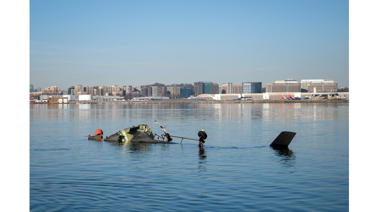 American Airlines Plane And Black Hawk Helicopter Crash Near Reagan National Airport
