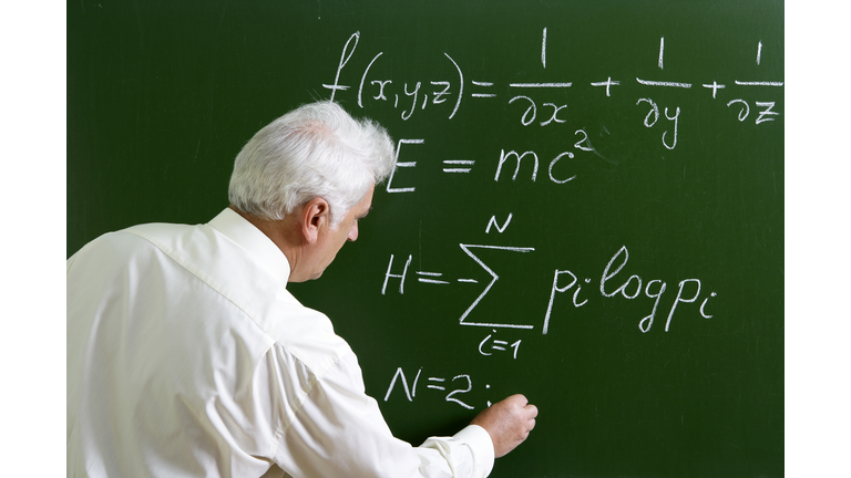 Professor at the blackboard
