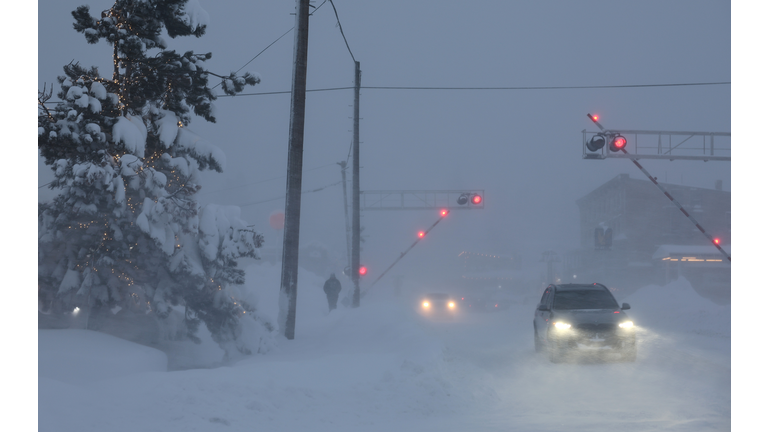 Blizzard Conditions, And Snow Of Up To 12 Feet Expected In California's Sierra Nevada
