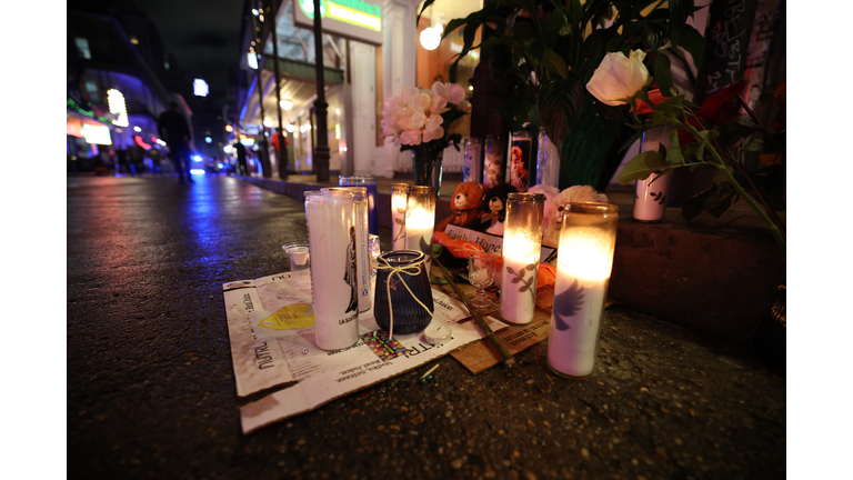 Vigil Held On Bourbon Street In New Orleans For Victims Of Terror Attack