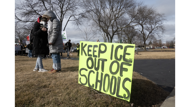 Activists Protest In Chicago Area Against ICE Immigration Raids