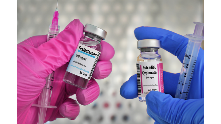 Transgender hormone therapy injections concept