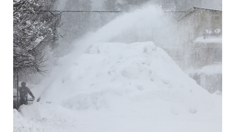 Blizzard Conditions, And Snow Of Up To 12 Feet Expected In California's Sierra Nevada