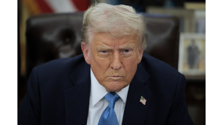 President Trump Signs Executive Orders In The Oval Office