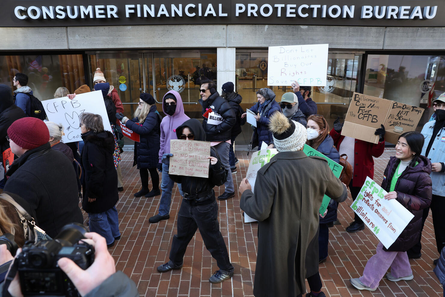 Rally To Stop Elon Musk's Closing Of The CFPB