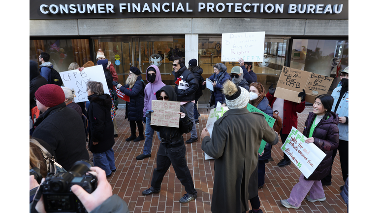 Rally To Stop Elon Musk's Closing Of The CFPB