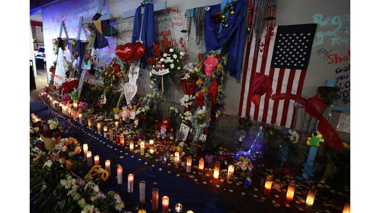 Vigil Held On Bourbon Street In New Orleans For Victims Of Terror Attack