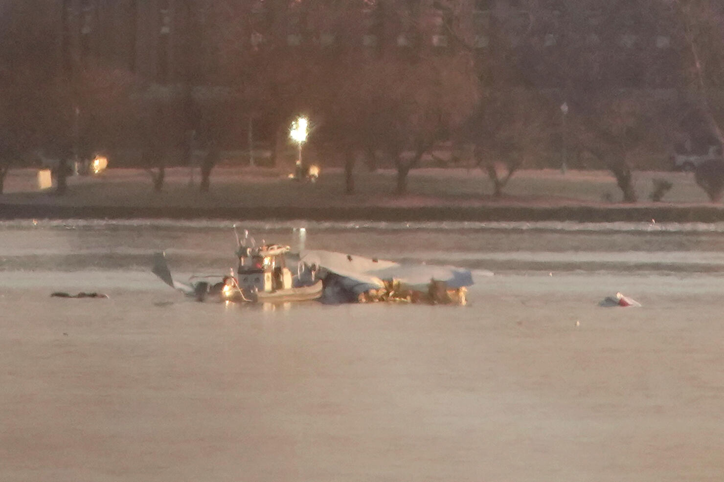 Emergency Crews Respond To Aircraft Crash Near Reagan National Airport