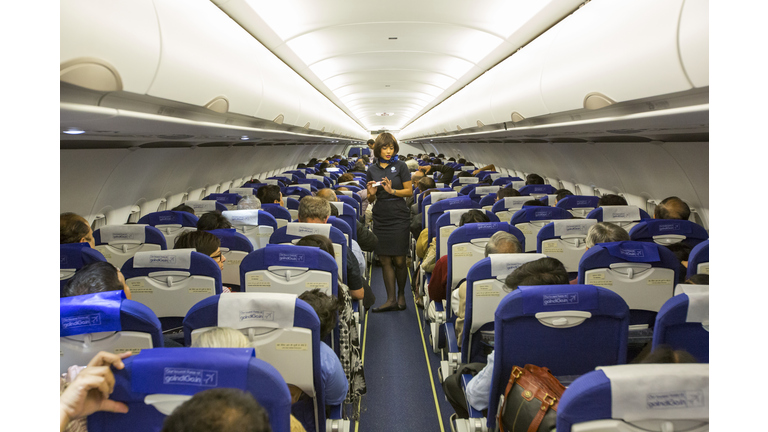 An Indigo flight, an Indian budget airline.
