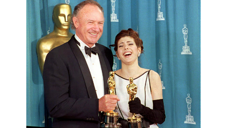 U.S. actor Gene Hackman (L) and U.S. actress Maris