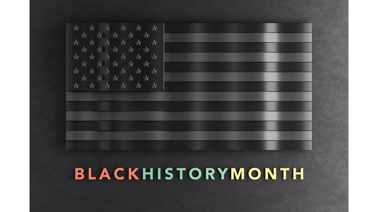 Black American Flag, Black History Month Concept