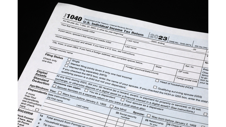 Treasury department document for income tax