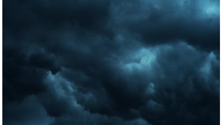 Sky is covered with storm clouds