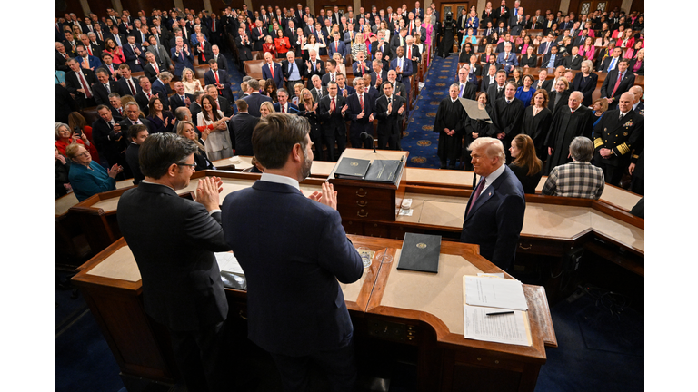 President Donald Trump Delivers Address To A Joint Session Of Congress