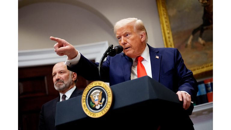 President Trump Makes An Investment Announcement In The Roosevelt Room Of The White House