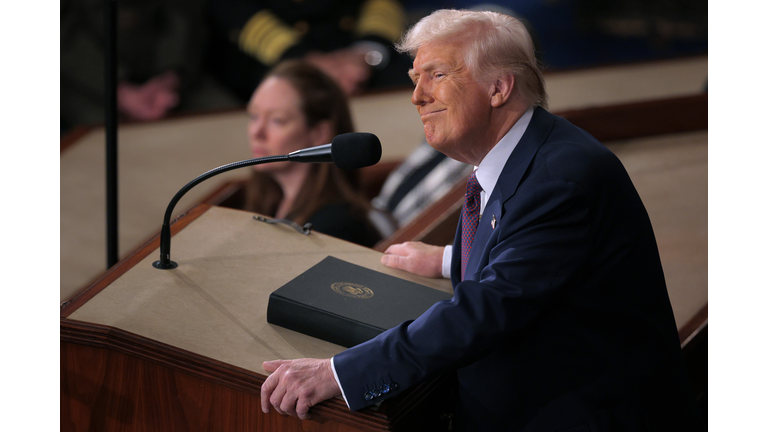 President Donald Trump Delivers Address To A Joint Session Of Congress