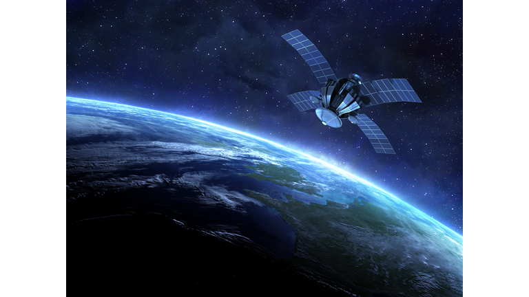 satellite and earth