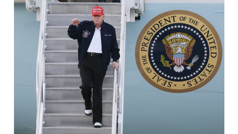 President Trump Arrives In Miami On Air Force One