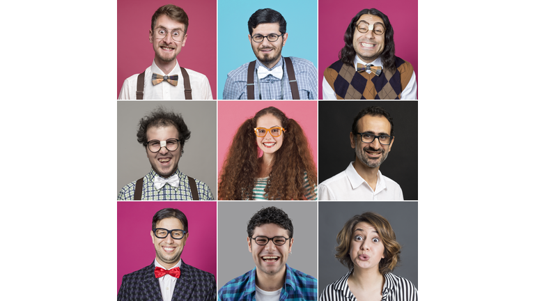 Nerd young people portraits