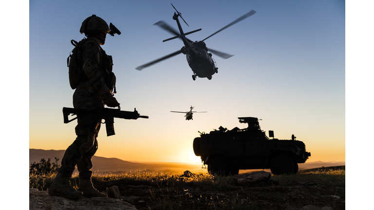 Military Operation at sunrise