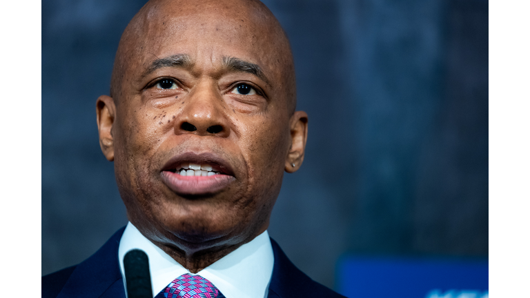 New York City Mayor Eric Adams Holds Media Availability At City Hall
