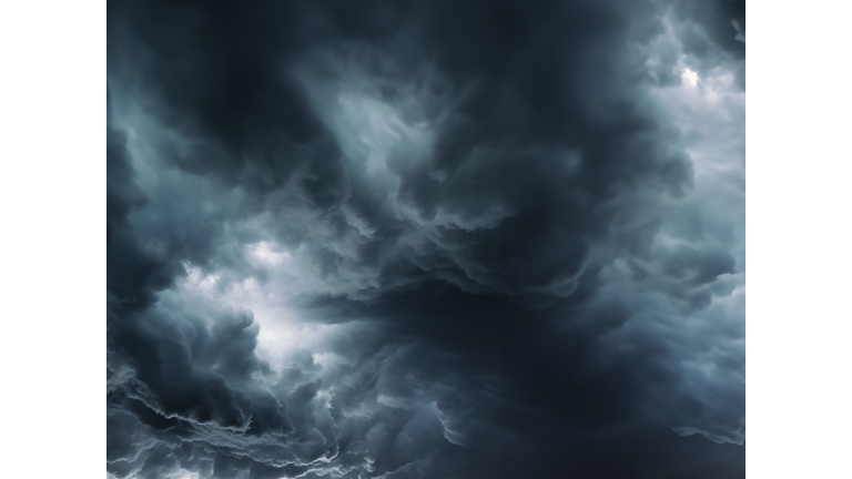 Threatening dark clouds covering the sky