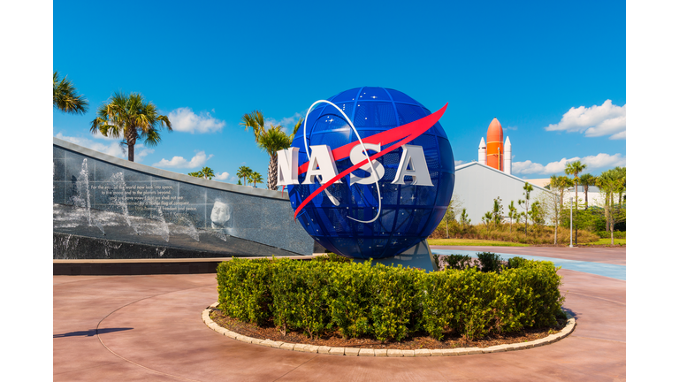 NASA Logo on Globe at Kennedy Space Center Florida