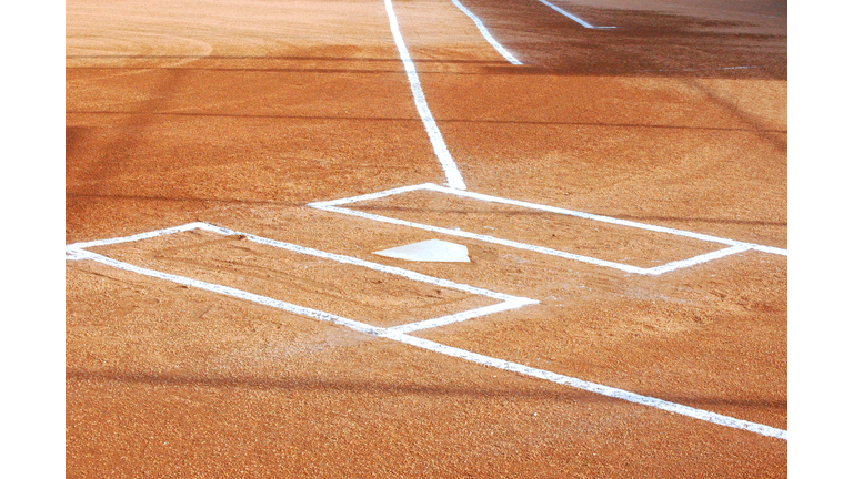 Softball Infield with Chalk Lines