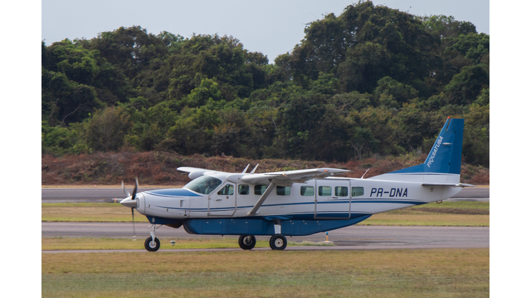 Cessna 208B Grand Caravan (PR-DNA) airplane from Piquiatuba Air Taxi at Santarem Airport (SBSN).