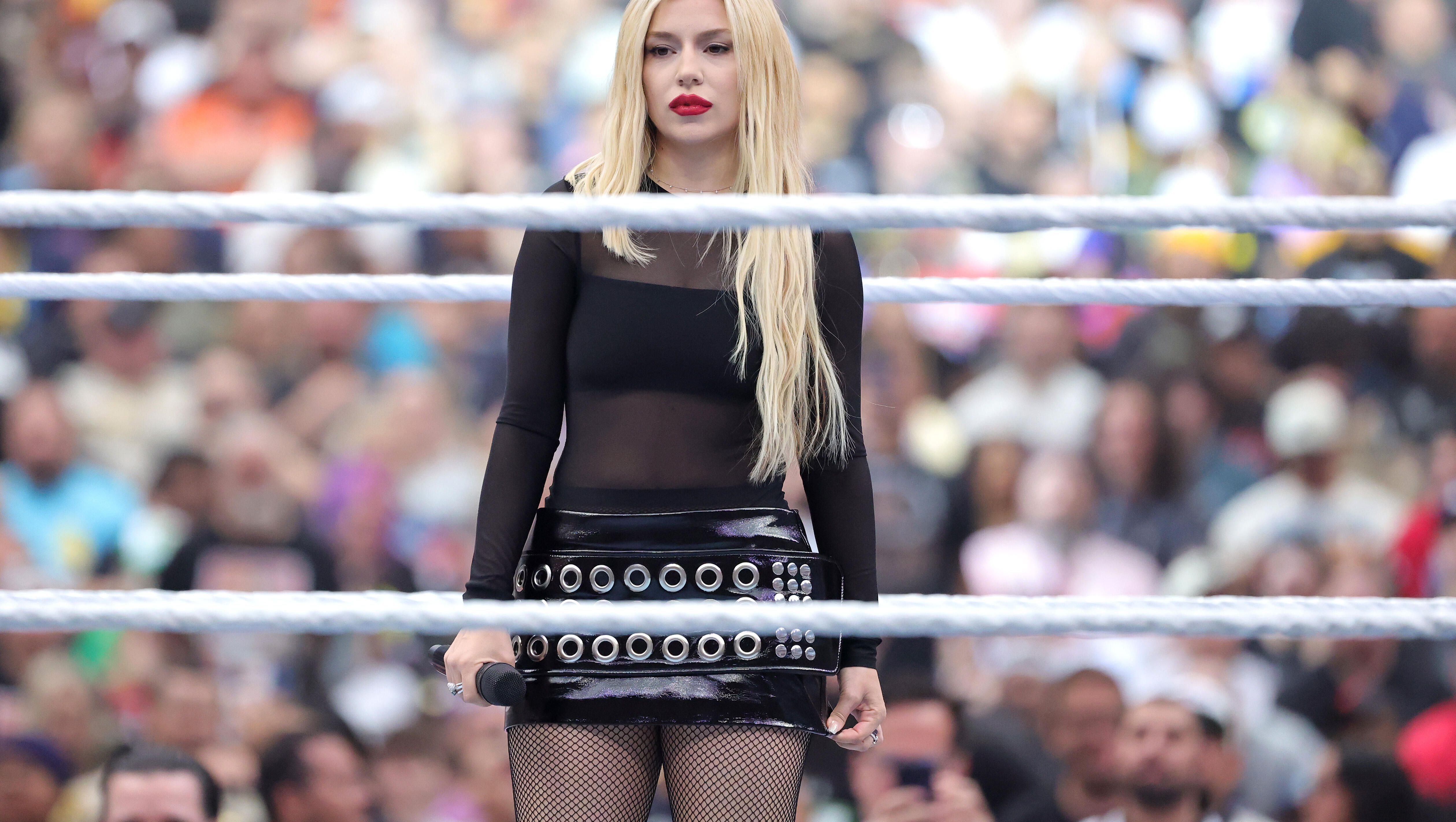 Ava Max Performs The National Anthem At WrestleMania 