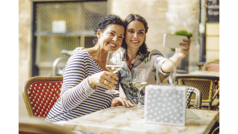 Mother and adult daughter spending time together