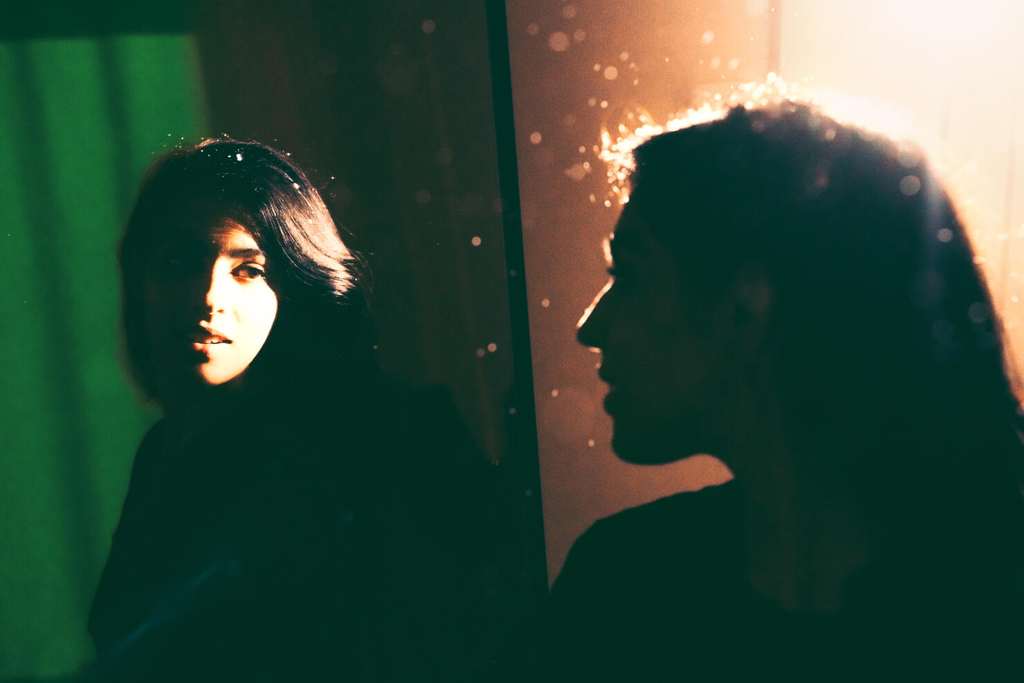 Self-reflection and looking into yourself concepts portrait