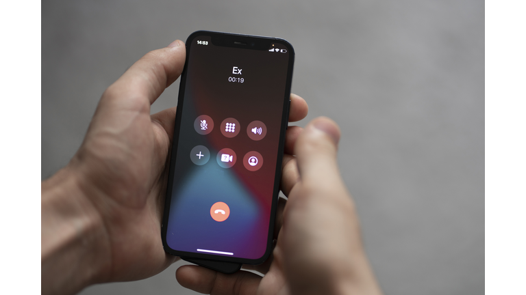 ex girlfiend calling on the smartphone, depression, bad relationships