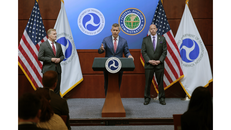 Department Of Transportation Chief Sean Duffy Holds News Conference On Ongoing Issues At Newark Airport