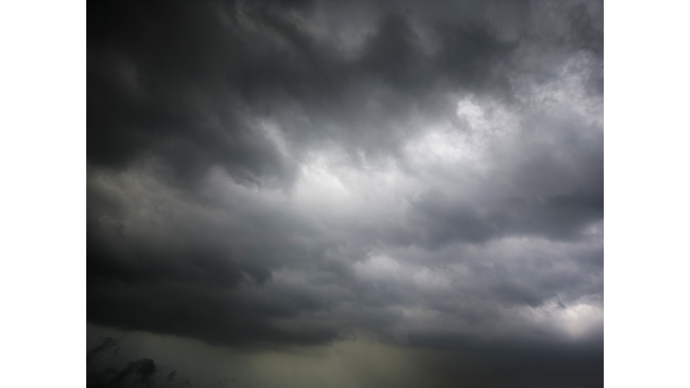 heavy rain storm with lightning
