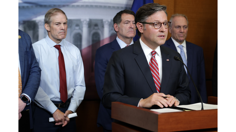 Speaker Johnson Holds Press Briefing After GOP Caucus Meeting