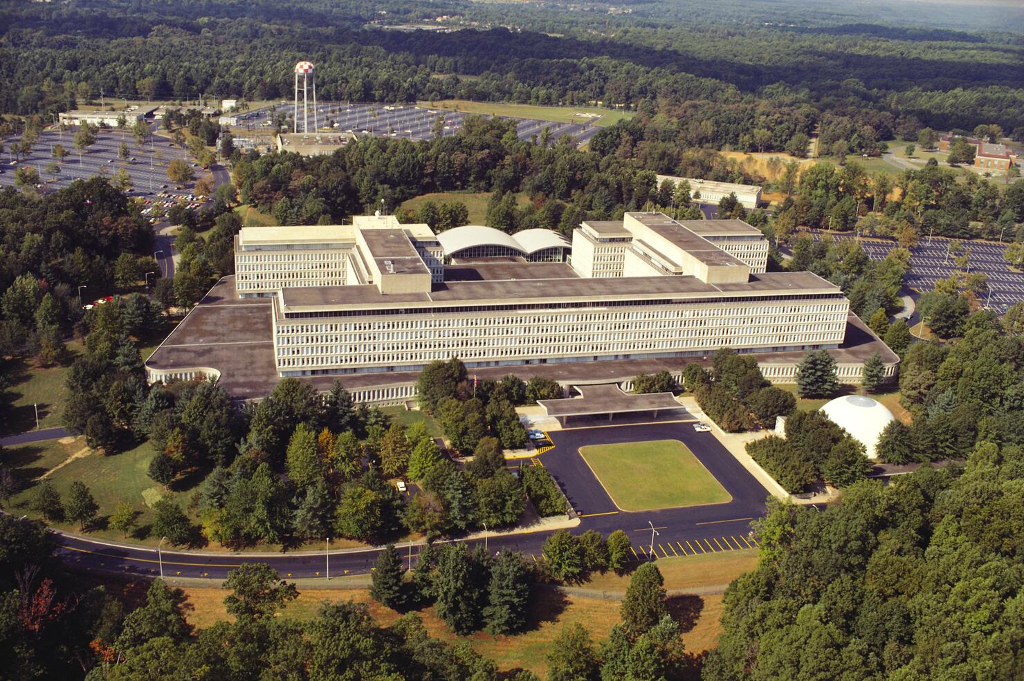 Aerial view of a government building, CIA headquarters, Virginia, USA