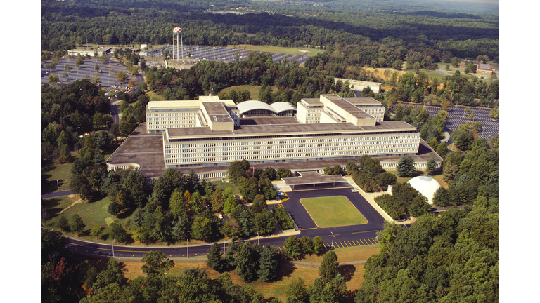 Aerial view of a government building, CIA headquarters, Virginia, USA