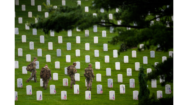 Flags In Takes Place At Arlington National Cemetery Ahead Of Memorial Day