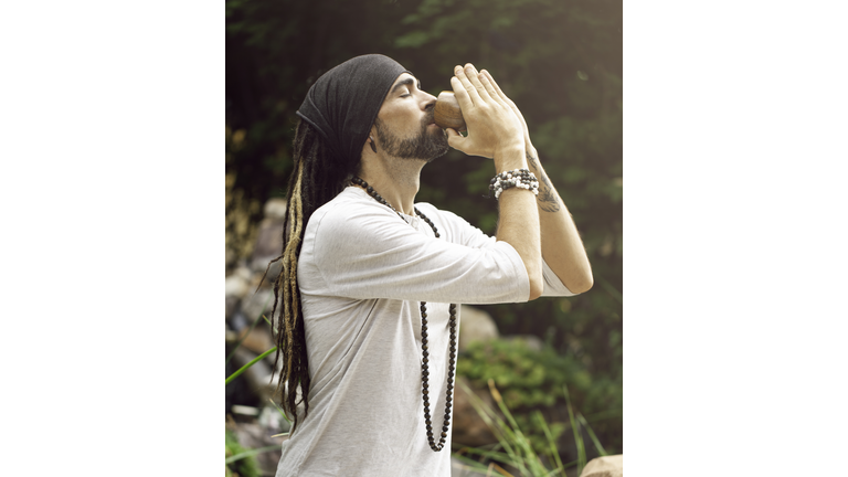 Man Drinking Spiritual Tea