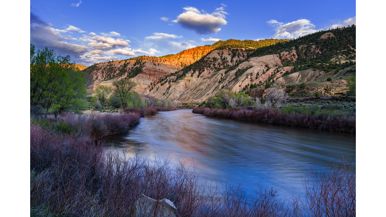 Long Exposure Colorado River Sunset Reflections in Water