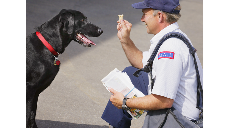 A mailman on duty