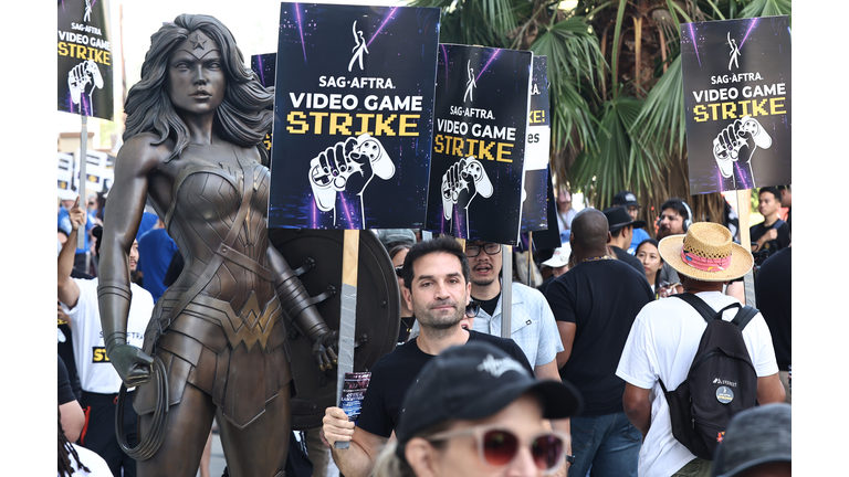 Striking SAG-AFTRA Video Game Performers Picket At WB Games Inc. Over Labor Dispute Involving Use Of Artificial Intelligence