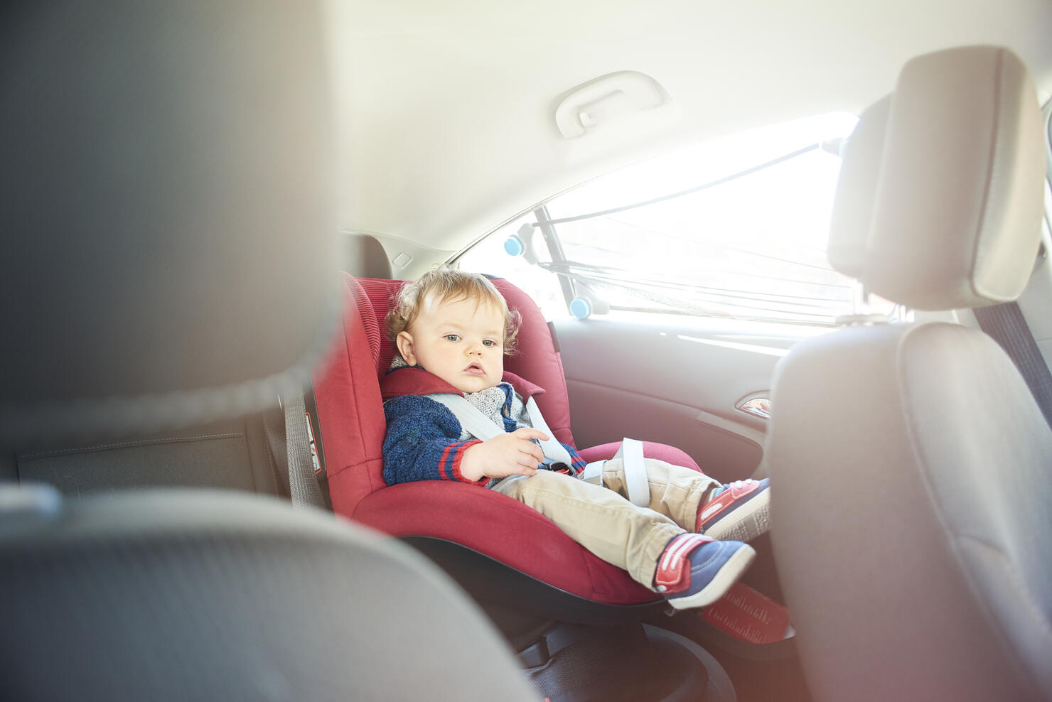 Baby boy in car seat
