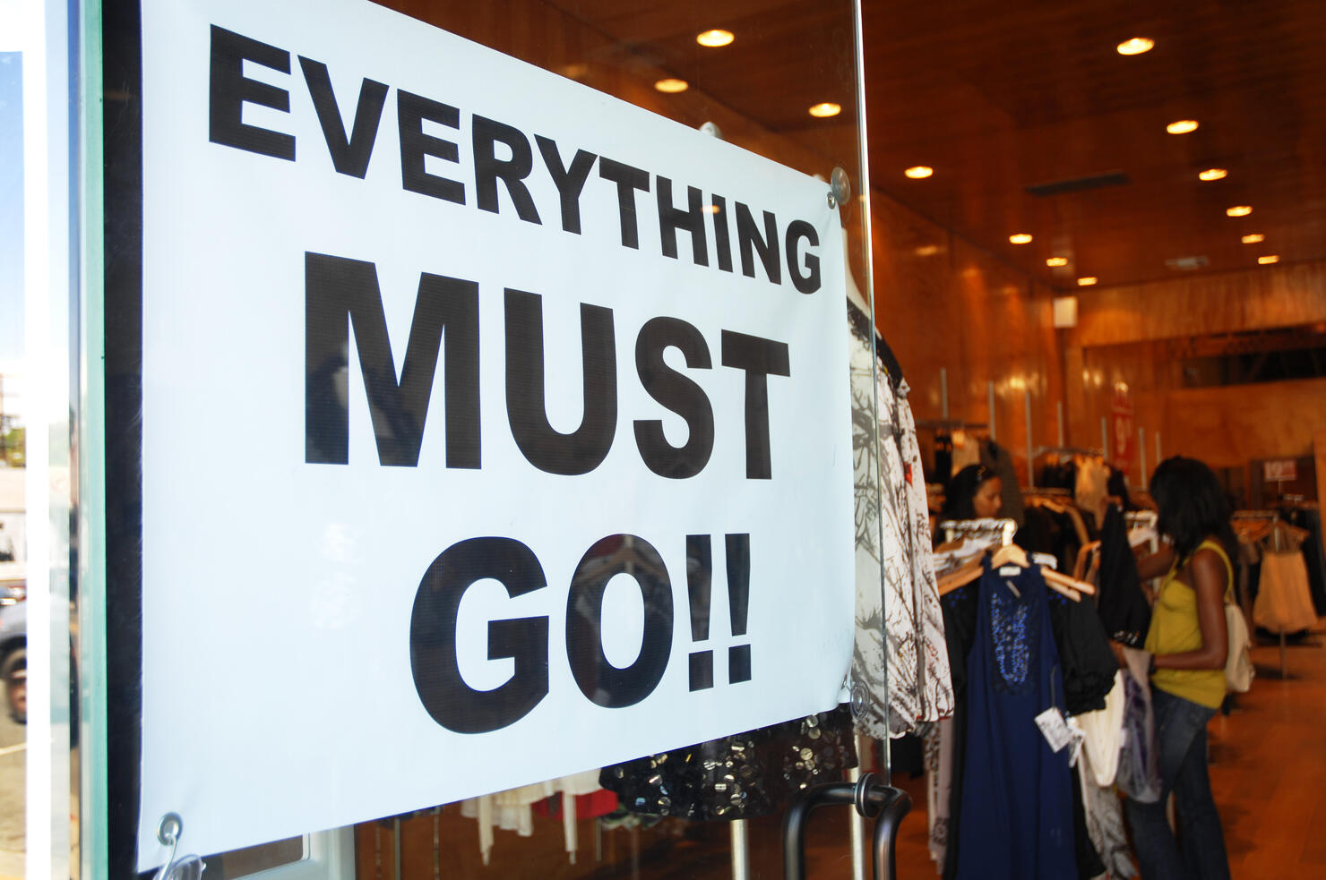 Everything Must Go Sign on Trendy Shop Melrose Avenue